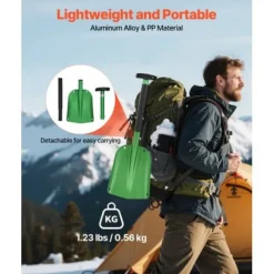 Snöskyffel, 66-81x21,5 cm, Grön, Aluminiumlegering