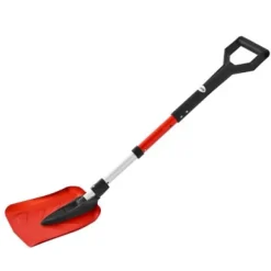 Snöskyffel, 91-102x22 cm, Röd, Fällbart verktyg i aluminiumlegering