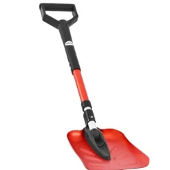 Snöskyffel, 91-102x22 cm, Röd, Fällbart verktyg i aluminiumlegering