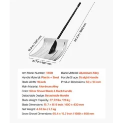 Snöskyffel, 40x43 cm, Silver, Aluminiumlegering