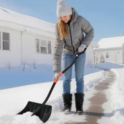 Snöskyffel/Snöspade - Handhållen - Ergonomiskt D-handtag - 42 cm Bladbredd - Aluminiumblad - Lätt vikt - Stor kapacitet - För uppfart och trädgård