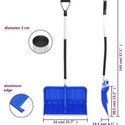 Snöskyfflar - Living Snöspade blå 145 cm aluminium