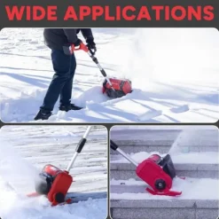 Snöslunga Elektrisk Trådlös, 21V, Batterier 2*4000mAh, Justerbart Handtag, Bredd 16cm