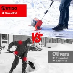 Snöslunga Elektrisk Trådlös, 21V, Batterier 2*4000mAh, Justerbart Handtag, Bredd 16cm