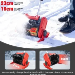 Snöslunga Elektrisk Trådlös, 21V, Batterier 2*4000mAh, Justerbart Handtag, Bredd 16cm