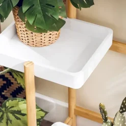 SoBuy Blomställ Växtstativ inomhus hörn trä växt hylla Växthylla STR13-WN