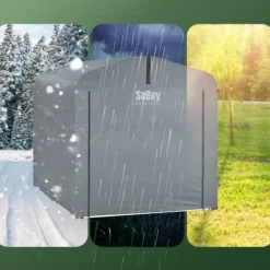 SoBuy Cykeltält | Utetält för cykel & verktyg – Vattentätt förvaringsskjul | Grå 159x219x165cm KLS11-L-DG