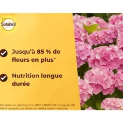 SOLABIOL SORHOY15 Gödselmedel för hortensia, rhododendron, azaleor och kamelia 100 % ekologiskt | Långvarig verkan, 1,5 kg