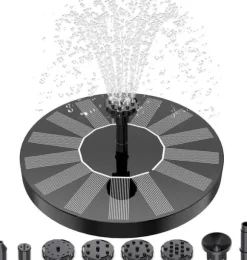 Solar Bird Bath Fountain Pump, Solar Fountain Pump för Fågelbad med 6 munstycken, Solar Powered Water Fountain Pump för trädgård, dammar, pool