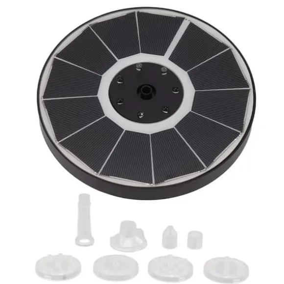 Solar fontänljus med 8 munstycken 3,5W 900mAh Färgstarka kraftfulla solfågelbadfontäner för fågelbadträdgård Genomskinligt munstycke