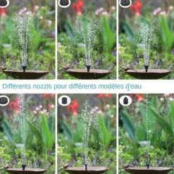 Solar Fountain Water Fountain 2.5W - Vattenfontän solcellsdriven med 6 Munstycken-Sol Fontänpump