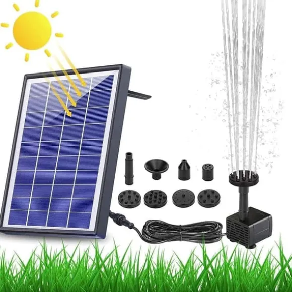 Solar Fountain Water Fountain 2.5W - Vattenfontän solcellsdriven med 6 Munstycken-Sol Fontänpump