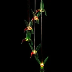 Solar Färgskiftande Vindklocka LED-ljus Fågeltyp Hem Trädgårdsdekoration Färgglad