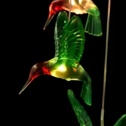 Solar Färgskiftande Vindklocka LED-ljus Fågeltyp Hem Trädgårdsdekoration Färgglad