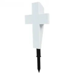 Solar LED Cross Lights for Graveside Memorial - Garden Grave Marker Decor