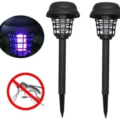 Solar myggmedelslampa Mosquito Killer Lamp LED Vit-lila ljusbelysning 35 cm (2 st)[208]