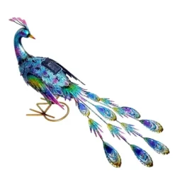 Solar Peacock Staty Light Vattentätt dekorativt järn Utomhus Peacock Light för Pathway Patio Bakgård Gräsmatta Dekoration