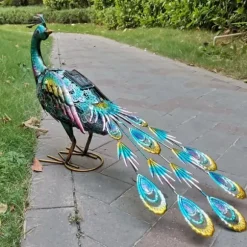 Solar Peacock Staty Light Vattentätt dekorativt järn Utomhus Peacock Light för Pathway Patio Bakgård Gräsmatta Dekoration