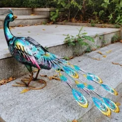 Solar Peacock Staty Light Vattentätt dekorativt järn Utomhus Peacock Light för Pathway Patio Bakgård Gräsmatta Dekoration