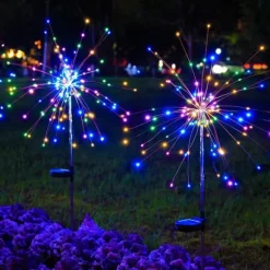 SOLAR Trädgårdslampa FÄRGGLADA Fyrverkerier upp till 200 LED JULFEST