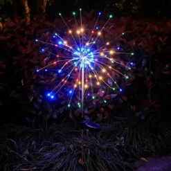 SOLAR Trädgårdslampa FÄRGGLADA Fyrverkerier upp till 200 LED JULFEST