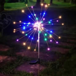 SOLAR Trädgårdslampa FÄRGGLADA Fyrverkerier upp till 200 LED JULFEST