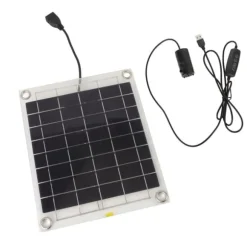 Solar vattenpumpsats med 10W dubbelsidig monokristallin silikon solpanel - 5V 3W lågbruspump