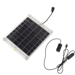 Solar vattenpumpsats med 10W dubbelsidig monokristallin silikon solpanel - 5V 3W lågbruspump