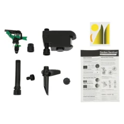 Solardriven djurskrämma - Rörelsesensor vattenspridare - Automatisk - Timer 10/20/30 min - 3–8 bar - För kranvatten - 4 batterier - Svart