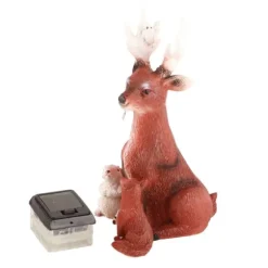 Solcellsplast Ornament Hjort Kanin Igelkott Varg Ornament Dekorationer