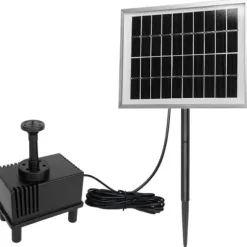 Solcellspump - YUENFONG - 5W - Flöde 280 L/h - Panel 16 cm - 4 spraylägen