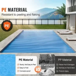 Solenergi Pooltäcke, 28 x 14 fot rektangulärt solfilt för pooler, Inground och Ovan Mark Pool Soltäcke, 16 mil blå soltäcken