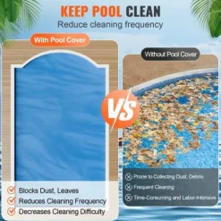 Solenergi Pooltäcke, 28 x 14 fot rektangulärt solfilt för pooler, Inground och Ovan Mark Pool Soltäcke, 16 mil blå soltäcken