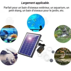 Solenergidrift PATIONOVA 6W 0,8L/min - med syreatom och luftbubbla-sten - solbelyst fontänluftare för trädgårdsdamm