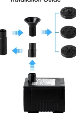 Solpump, 5W solenergi, 250 L/h flödeshastighet, 60 cm spruthöjd