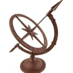 Solur i gjutjärn på fot - ESSCHERT DESIGN - Mått 32x24,5x38,5 cm - Brun färg