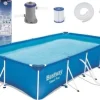 Sommarglädje garanterad med denna stora ovanmarkspool - Komplett med pump, filter och reparationssats