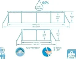 Sommarglädje garanterad med denna stora ovanmarkspool - Komplett med pump, filter och reparationssats