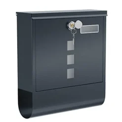 Songmics Mailbox, väggmonterad postbrev, avslutad lås med kopparkärna, antracitgrå