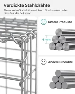 SONGMICS trådkorg 100 x 30 x 30 cm, 2-pack, silver