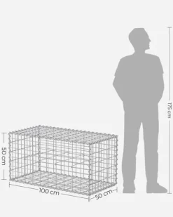 SONGMICS trådkorg med 5 x 10 cm maskstorlek, 3-pack, silver