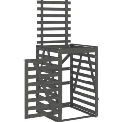 Sopkärlsskjul i massiv furu - Ventilerad design för smidig användning | Färg: Grå | Storlek: 84x90x128,5 cm