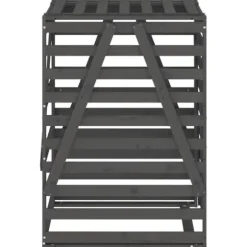Sopkärlsskjul i massiv furu - Ventilerad design för smidig användning | Färg: Grå | Storlek: 84x90x128,5 cm