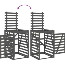 Sopkärlsskjul i massiv furu - Ventilerad design för smidig användning | Färg: Grå | Storlek: 84x90x128,5 cm