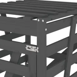 Sopkärlsskjul i massiv furu - Ventilerad design för smidig användning | Färg: Grå | Storlek: 84x90x128,5 cm