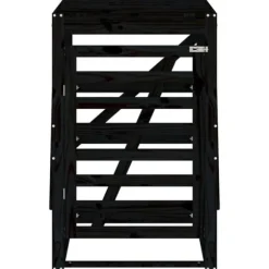 Sopkärlsskjul i massiv furu - Ventilerat och flexibelt | Färg: Svart | Storlek: 84x90x128,5 cm