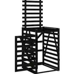 Sopkärlsskjul i massiv furu - Ventilerat och flexibelt | Färg: Svart | Storlek: 84x90x128,5 cm