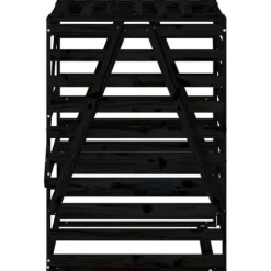 Sopkärlsskjul i massiv furu - Ventilerat och flexibelt | Färg: Svart | Storlek: 84x90x128,5 cm