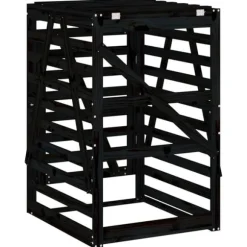 Sopkärlsskjul i massiv furu - Ventilerat och flexibelt | Färg: Svart | Storlek: 84x90x128,5 cm