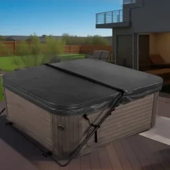 Spabadöverdragshiss, Justerbar, 80x160x125 cm, Svart, Aluminium